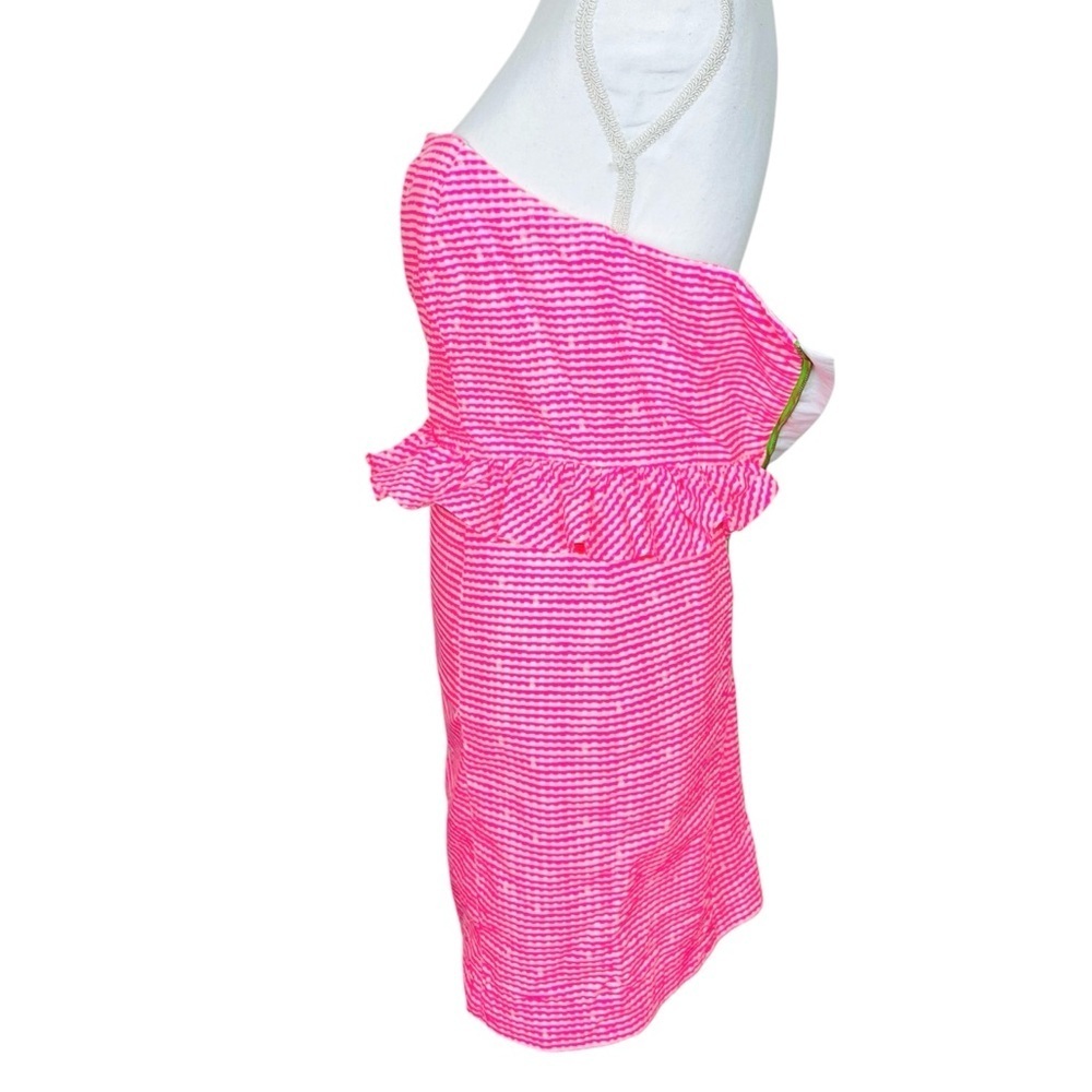 Lilly Pulitzer Strapless Lowe Dress in Fiesta Pink Gingham Size 00 - Picture 5 of 10